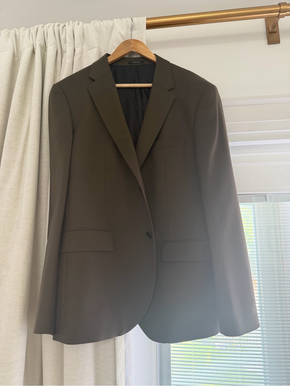Club Monaco Olive Green Single-Breasted Sport Coat